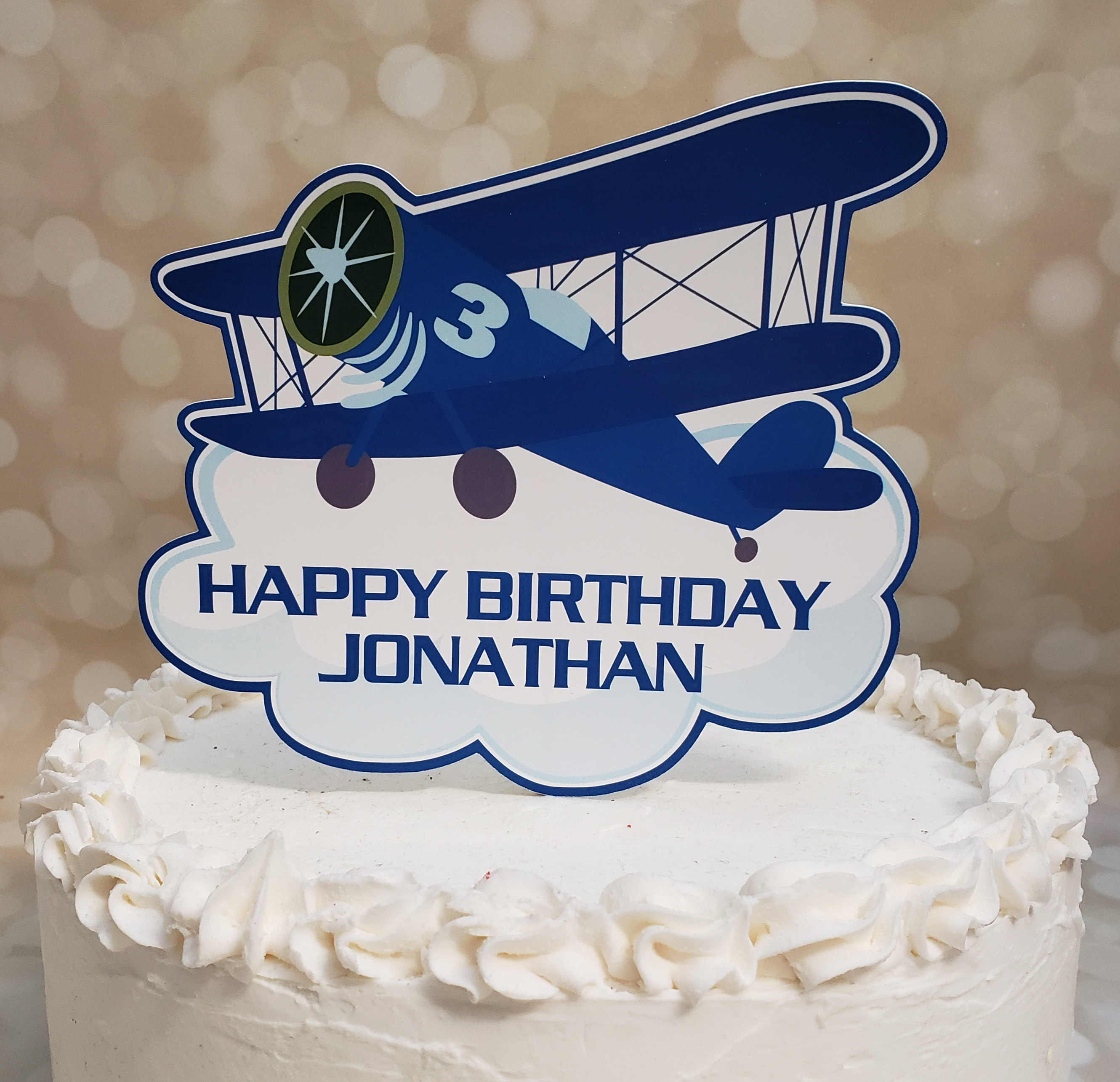 Blowing Happy Birthday Cake Topper Pilot Plane Car Tree Clouds Anniversaire  Decor Flag | Lazada PH